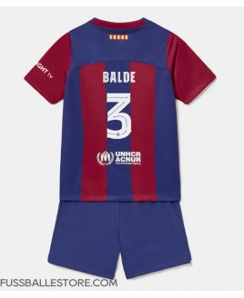 Günstige Barcelona Alejandro Balde #3 Heimtrikotsatz Kinder 2023-24 Kurzarm (+ Kurze Hosen)